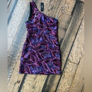 Sparkle purple and pink mini dress(NEW)